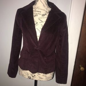 Juniors Med. dark plum colored velvet blazer